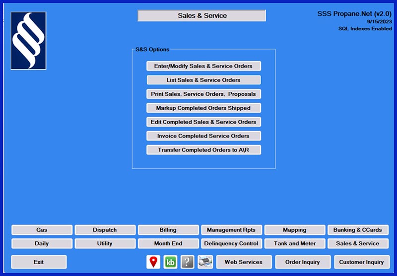 Suburban Software sales and service module screenshot